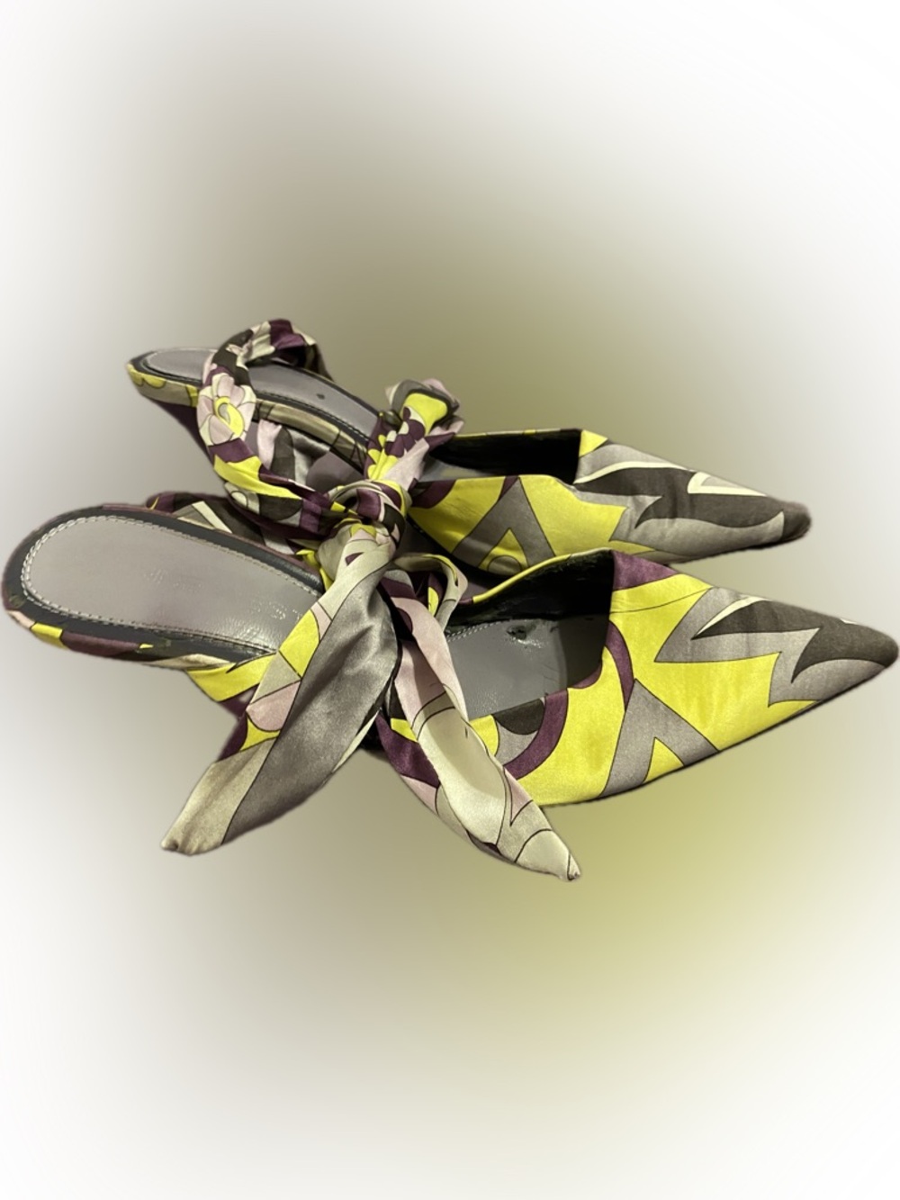 Nine West !Yellow, Gray & Purple Pointed-Toe Ankle Tie!!!